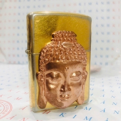 Eblem dán trang trí Zippo chủ đề Phật, chất liệu Đồng đỏ nguyên chất, hàng chuẩn zin Mỹ