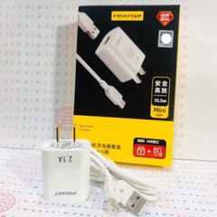 Bộ sạc Pisen C134 chân Type C, dòng điện 2.1A, 10.5W, Hàng chính hãng nội địa có chứng nhận tiêu chuẩn an toàn thiết bị