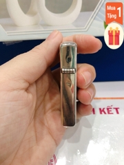 Bật lửa Zippo Mỹ Slim Lacke Bạc mẫu Gõ búa 2 mặt, XVI la mã, hàng chính hãng