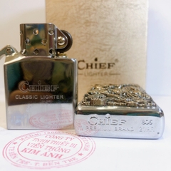 Hộp quẹt, bật lửa Chief đồng nguyên chất chủ đề Long Phụng Giao Tranh, hàng loại 1 cao cấp vỏ bằng đồng