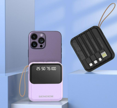 Pin sạc dự phòng chính hãng Sendem P301 kèm cáp sạc, dung lượng chuẩn 10000mAh