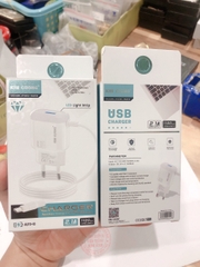 Sạc Kim Cương KMG 823 dòng điện 2.1A liền dây chuôi micro/ V8, có thêm cổng USB - Hàng Chính Hãng bảo hành 12 tháng