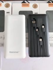 Sạc dự phòng Hammer H18 kèm 4 cáp, dung lượng 10.000mah-sạc nhanh 36W, chính hãng bảo hành 12 tháng
