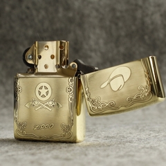 Hộp quẹt Zippo MỸ Brass mã 204B khắc ăn mòn đổ sơn full nắp mẫu COWGIRL ( Cô gái cao bồi) , Hàng chính hãng