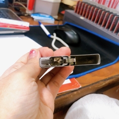 Bật lửa, hộp quẹt Zippo Slim Mỹ khắc laser đổ sơn chủ đề Tàu Chiến mộc đáy xéo hiếm gặp, sản xuất 1967