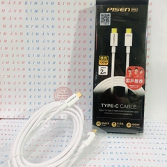 Dây sạc nhanh Pisen LH-TC03-2000, Công suất 100W,  3in1 (L/ Type-C/ Micro) dây dù dài 2 mét , hàng chính hãng nội địa