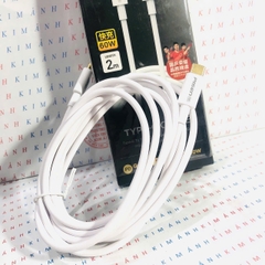 Dây sạc Pisen hai đầu Type C mạ vàng (LH-TC02-2000) sạc nhanh công suất 60W, hàng chính hãng nội địa bảo hành 12 tháng