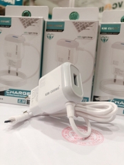 Sạc Kim Cương KMG 823 dòng điện 2.1A liền dây chuôi micro/ V8, có thêm cổng USB - Hàng Chính Hãng bảo hành 12 tháng