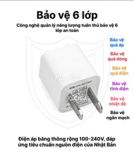 Củ sạc xuất Nhật KFLY (JHX-AC1907) 1A, chứng nhận PSE tiêu chuẩn Nhật Bản, dùng thử 30 ngày, bảo hành chính hãng 1 năm