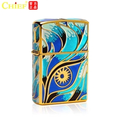 Bật Lửa CHIEF Chủ Đề Mắt Nước Dạ Quang - Vỏ Đồng Nguyên Khối Càng Dùng Càng Bóng