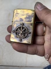 Eblem Zippo Mỹ chủ đề La bàn, Chuẩn Zin Solid Brass đồng thau nguyên chất, và đồng đỏ Copper