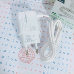 Sạc điện thoại Kim Cương KMG 833 2.1A chân Type C có thêm cổng USB, đạt chất lượng CE - Hàng Chính Hãng bảo hành 1 năm