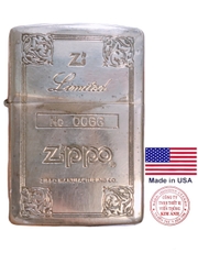 Bật lửa, hộp quẹt Zippo Mỹ Lacke bạc khắc ăn mòn full nắp ZI Limited No.0066 ( bản giới hạn), Hàng chính hãng