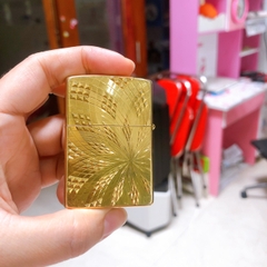 Bật lửa Zippo Mỹ gõ búa 2 mặt mẫu hoa mai, hàng chính hãng