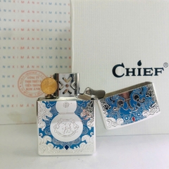 Bật Lửa CHIEF Chủ Đề Lục Bình Phúc Lộc Mã CF2008 - Vỏ Đồng Nguyên Khối Càng Dùng Càng Bóng