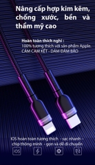 Dây sạc nhanh Pisen Quick USB-C to L, 3A Braided  1000mm (XD-CLPD05-1000), Hàng chính hãng