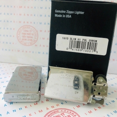 Bật lửa Zippo Slim Mỹ Silver Mirror 1610, hàng chính hãng có giấy nhập khẩu gửi kèm theo đơn hàng