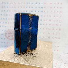 Hộp quẹt CHIEF chính hãng, khắc laser 4 măt chủ đề Kỵ Sĩ Khải Huyền Xanh Titan, vỏ bằng đồng bền bỉ sáng bóng theo thời gian