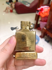 Bật lửa Zippo Brass, Armor vỏ dầy khắc chìm cẩn xà cừ mẫu la bàn, vỏ đồng ruột thép không gỉ