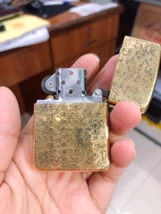 Bật Lửa Zippo Armor Vỏ Dầy, Khắc Chìm 5 Mặt Hình Bát Quái, Có tem đỏ