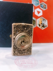 Bật lửa Chief đồng nguyên chất có Nút Xoay chủ đề Cóc Thiềm Thừ ( Cóc ngậm ngọc) - Màu Vàng