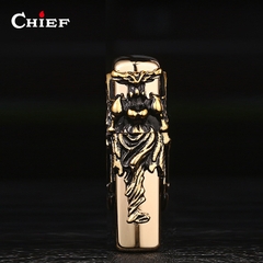 Bật lửa Chief đắp nổi chủ đề Nữ Chiến Binh màu vàng, Hàng loại 1 vỏ bằng đồng