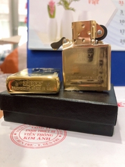 Bật lửa Zippo Mỹ Brushed Brass Khắc ăn mòn chủ đề BODY BACK, Hàng chính hãng