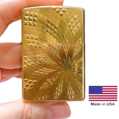 Bật lửa Zippo Mỹ gõ búa 2 mặt mẫu hoa mai, hàng chính hãng