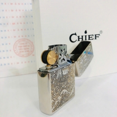 Bật Lửa CHIEF Chủ Đề Cánh Buồm Tình Yêu Mã CF2033N - Vỏ Đồng Nguyên Khối Càng Dùng Càng Bóng