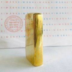 Bật lửa Zippo Slim Mỹ Brass trơn sản xuất 1989, Cam kết hàng chính hãng có giấy Hải quan gửi kèm theo đơn hàng