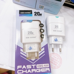 Cóc sạc nhanh Kim Cương KMG-620, công suất 20W, củ sạc nhanh chính hãng