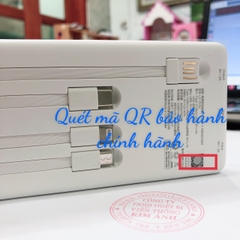 Sạc dự phòng PISEN Digital D109-D-1 10000mAh kèm cáp Type-C, L, Micro, tương thích mọi thiết bị (LS-DY53), màu trắng