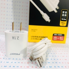 Bộ sạc Pisen C134 chân Micro, dòng điện 2.1A, 10.5W, Hàng chính hãng nội địa có chứng nhận tiêu chuẩn an toàn thiết bị