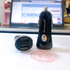Sạc xe hơi Koracell CA05 - 2,4A có 2 cổng USB  hàng chính hãng bảo hành 12 tháng
