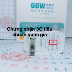 Bộ sạc nhanh 66W LI-TOP AC16 chân Micro, chứng nhận 3C tiêu chuẩn quốc gia, được dùng thử 30 ngày, bảo hành 12 tháng