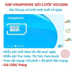 Sim Vinaphone các gói cước combo chuyên thoại, data và mạng xã hội : Tik tok, You tube, Face book, chỉ có tại Kim Ánh