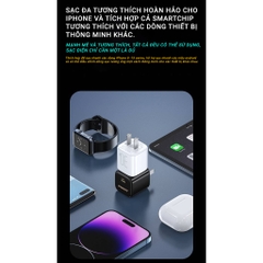 Bộ sạc Gallium Nitride 30W (TS-C175) Pisen Quick-Mr White Tiny kèm cáp Type C ra IOS, Hàng chính hãng nội địa