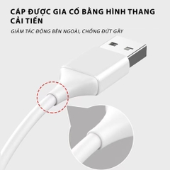 Dây sạc Pisen ( MU03-1000) chân cắm Micro, dòng điện 2A, dây dài 1 mét - Hàng chính hãng nội địa