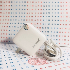 Bộ Sạc nhanh Koracell 2.4A chân Type C (2 cổng USB), check Qr kiểm tra hàng chính hãng, bảo hành 12 tháng