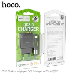 Chân L - Bộ sạc nhanh Hoco C72Q 18W, QC3.0 Chuôi cắm L, dùng thử 30 ngày , bảo hành chính hãng 12 tháng