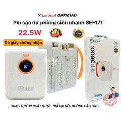 Pin sạc dự phòng 22.5W sạc siêu nhanh SHOUHUZHE SH-171 dung lượng 10000mAh sạc nhanh hai chiều, tiêu chuẩn 3C quốc gia