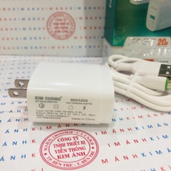 Bộ sạc nhanh Kim Cương 903 dòng điện 3A, công suất 20W chân cắm Micro, Hàng chính hãng