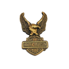 Eblem dán trang trí Zippo chủ đề Chim Đại Bàng Harley-Davidson, chất liệu đồng Brass, hàng chuẩn zin Mỹ