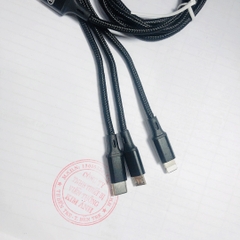 Dây sạc đa năng BYZ 675,  3 đầu ( I-C-V8 ) Hàng chính hãng bảo hành 12 tháng