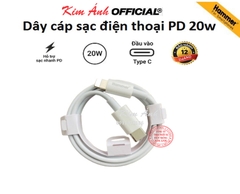 Dây cáp sạc Hammer PD 20W (C17) dùng cho IPhone, chân cắm Type C ra Lightning sạc nhanh vào pin, Check QR kiểm tra chính hãng, bảo hành 1 năm