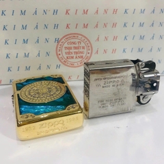 Bật lửa Zippo Chu Niên Brass, khắc chìm cẩn xà cừ mẫu la bàn, vỏ đồng ruột thép không gỉ