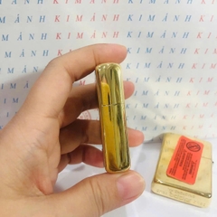 Bật lửa Zippo Brass Chu niên khắc chìm cẩn xà cừ mẫu la bàn hình bán nguyệt, vỏ bằng đồng ruột bằng thép không gỉ