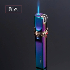 Bật Lửa Jobon Tròn Khóa Xoay ZB-633A, Loại Khò 1 Tia Cực Mạnh, Vỏ đồng ruột thép không gỉ