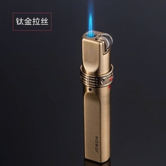 Bật Lửa Jobon Tròn Khóa Xoay ZB-633A, Loại Khò 1 Tia Cực Mạnh, Vỏ đồng ruột thép không gỉ