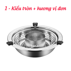 Nồi lẩu xoay Inox 304 tiện dụng, dung tích lớn + nắp đi kèm sang trọng